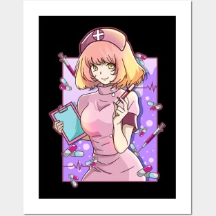 Anime Nurse Nurses Nursing Essential Worker Front Line Posters and Art